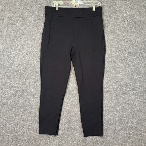 Spanx Pants Womens 1X Black Skinny Pull On Pants Stretch Plus Size Casual - Picture 1 of 9